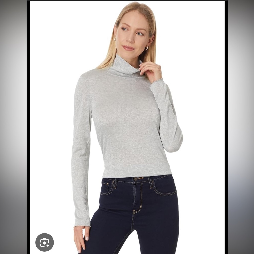 Splendid Grey Ribbed Long Sleeve Turtleneck size S